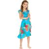 imageGirl Ruffle Wrap Hawaiian Luau Dress in Pretty Tropical FloralPretty Tropical Turquoise