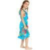 imageGirl Ruffle Wrap Hawaiian Luau Dress in Pretty Tropical FloralPretty Tropical Turquoise