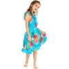 imageGirl Ruffle Wrap Hawaiian Luau Dress in Pretty Tropical FloralPretty Tropical Turquoise