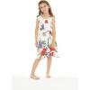 imageGirl Ruffle Wrap Hawaiian Luau Dress in Pretty Tropical FloralPretty Tropical White