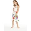 imageGirl Ruffle Wrap Hawaiian Luau Dress in Pretty Tropical FloralPretty Tropical White