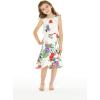imageGirl Ruffle Wrap Hawaiian Luau Dress in Pretty Tropical FloralPretty Tropical White