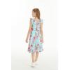 imageGirl Ruffle Wrap Hawaiian Luau Dress in RafelsiaPink Hibiscus Vine Turquoise