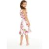 imageGirl Ruffle Wrap Hawaiian Luau Dress in RafelsiaPink Hibiscus Vine White