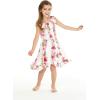 imageGirl Ruffle Wrap Hawaiian Luau Dress in RafelsiaPink Hibiscus Vine White