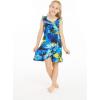 imageGirl Ruffle Wrap Hawaiian Luau Dress in SunsetBlue Sunset