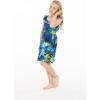 imageGirl Ruffle Wrap Hawaiian Luau Dress in SunsetBlue Sunset