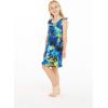 imageGirl Ruffle Wrap Hawaiian Luau Dress in SunsetBlue Sunset