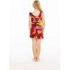 imageGirl Ruffle Wrap Hawaiian Luau Dress in SunsetRed Sunset