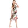 imageGirl Ruffle Wrap Hawaiian Luau Dress in SunsetSunset Neon Pastel