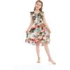 imageGirl Ruffle Wrap Hawaiian Luau Dress in SunsetSunset Neon Pastel