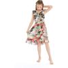 imageGirl Ruffle Wrap Hawaiian Luau Dress in SunsetSunset Neon Pastel