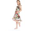 imageGirl Ruffle Wrap Hawaiian Luau Dress in SunsetSunset Neon Pastel