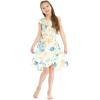 imageGirl Ruffle Wrap Hawaiian Luau Dress in Wispy CereusSandy Beach Beige