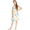 imageGirl Ruffle Wrap Hawaiian Luau Dress in Wispy CereusSandy Beach Beige