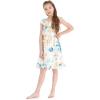 imageGirl Ruffle Wrap Hawaiian Luau Dress in Wispy CereusSandy Beach White