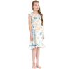 imageGirl Ruffle Wrap Hawaiian Luau Dress in Wispy CereusSandy Beach White