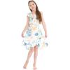 imageGirl Ruffle Wrap Hawaiian Luau Dress in Wispy CereusSandy Beach White