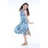imageGirl Ruffle Wrap Hawaiian Luau Dress in Wispy CereusSimply Blue Leaf