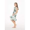 imageGirl Ruffle Wrap Hawaiian Luau Dress in Wispy CereusWispy Cereus Light Blue