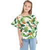 imageGirl Elastic Strap Hawaiian Luau Poncho Top in Classic Hibiscus BlueBird of Paradise