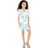 imageGirl Hawaiian Short Sleeve Simple Muumuu Ruffle Dress in Pacific PalmPacific Palm Cream