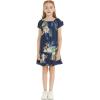 imageGirl Hawaiian Short Sleeve Simple Muumuu Ruffle Dress in Pineapple GardenPineapple Garden Navy