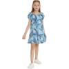 imageGirl Hawaiian Short Sleeve Simple Muumuu Ruffle Dress in Sandy BeachSimply Blue Leaf