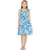 imageGirl Luau Wrap Ruffle Dress in Classic Red HibiscusClassic Blue Hibiscus
