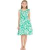 imageGirl Luau Wrap Ruffle Dress in Classic Red HibiscusClassic Green Hibiscus