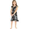 imageGirl Ruffle Wrap Hawaiian Luau Dress in Day Dream BloomMidnight Bloom