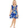 imageGirl Ruffle Wrap Hawaiian Luau Dress in HibiscusHibiscus Blue