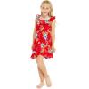 imageGirl Ruffle Wrap Hawaiian Luau Dress in HibiscusHibiscus Red