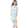 imageGirl Ruffle Wrap Hawaiian Luau Dress in IndriPacific Palm Cream