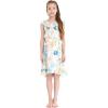 imageGirl Ruffle Wrap Hawaiian Luau Dress in Wispy CereusSandy Beach White