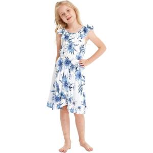 imageGirl Ruffle Wrap Hawaiian Luau Dress in Day Dream BloomDay Dream Bloom