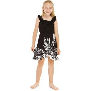 imageGirl Ruffle Wrap Hawaiian Luau Dress in IndriIndri Black