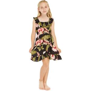 imageGirl Ruffle Wrap Hawaiian Luau Dress in RafelsiaRafelsia Black