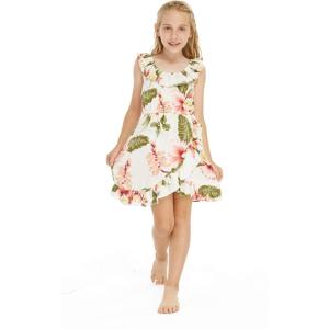 imageGirl Ruffle Wrap Hawaiian Luau Dress in RafelsiaRafelsia Cream