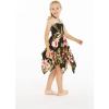 imageGirl Gypsy Uneven Bottom Hawaiian Luau Dress in Black Rafelsia Size 8