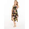 imageGirl Gypsy Uneven Bottom Hawaiian Luau Dress in Black Rafelsia Size 8