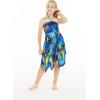 imageGirl Gypsy Uneven Bottom Hawaiian Luau Dress in Blue Sunset Size 8
