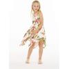 imageGirl Gypsy Uneven Bottom Hawaiian Luau Dress in Cream Rafelsia Size 8