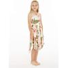 imageGirl Gypsy Uneven Bottom Hawaiian Luau Dress in Cream Rafelsia Size 8
