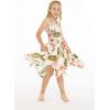 imageGirl Gypsy Uneven Bottom Hawaiian Luau Dress in Cream Rafelsia Size 8
