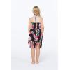 imageGirl Gypsy Uneven Bottom Hawaiian Luau Dress in Hibiscus VinePink Black Hibiscus Vine