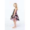 imageGirl Gypsy Uneven Bottom Hawaiian Luau Dress in Hibiscus VinePink Black Hibiscus Vine