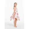imageGirl Gypsy Uneven Bottom Hawaiian Luau Dress in Hibiscus VinePink White Hibiscus Vine