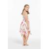 imageGirl Gypsy Uneven Bottom Hawaiian Luau Dress in Hibiscus VinePink White Hibiscus Vine