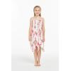 imageGirl Gypsy Uneven Bottom Hawaiian Luau Dress in Hibiscus VinePink White Hibiscus Vine